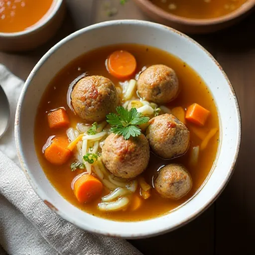 Meatball and Shredded Vegetable Soup