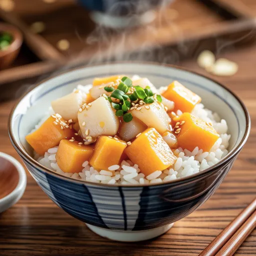 Sweet Potato and Shirasu Rice