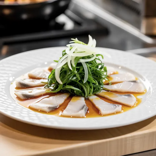 Yellowtail Carpaccio with Sesame Oil Flavor