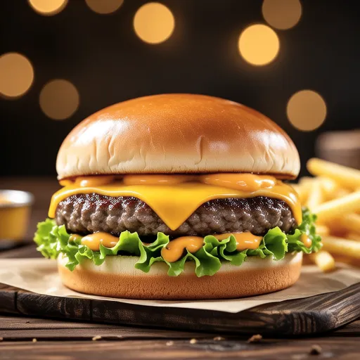 Rich Hamburger with Cheddar Cheese Sauce