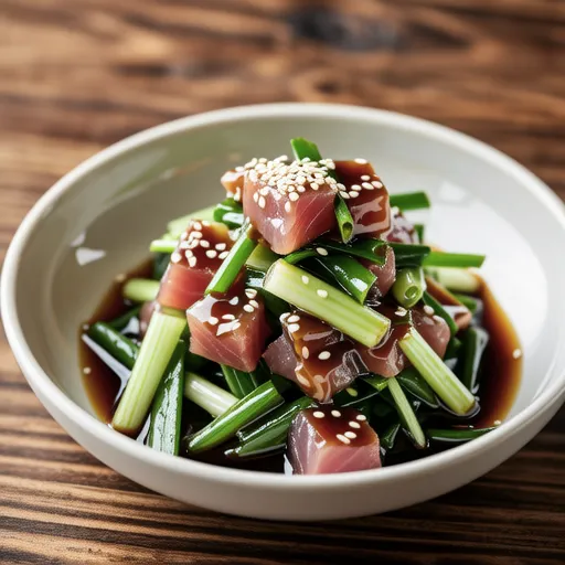 Tuna and Green Onion with Plum Miso Sauce
