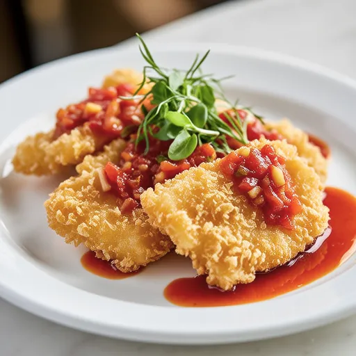 Fried Yellowtail with Tomato Dressing