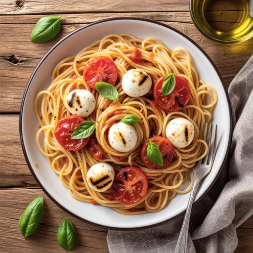 Grilled Tomato and Cheese Oil Pasta