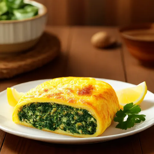 ほうれん草と卵のふわふわオムレツ