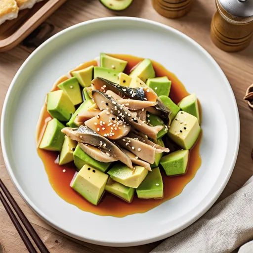 Avocado and Canned Mackerel Stir-fry with Ponzu Soy Sauce