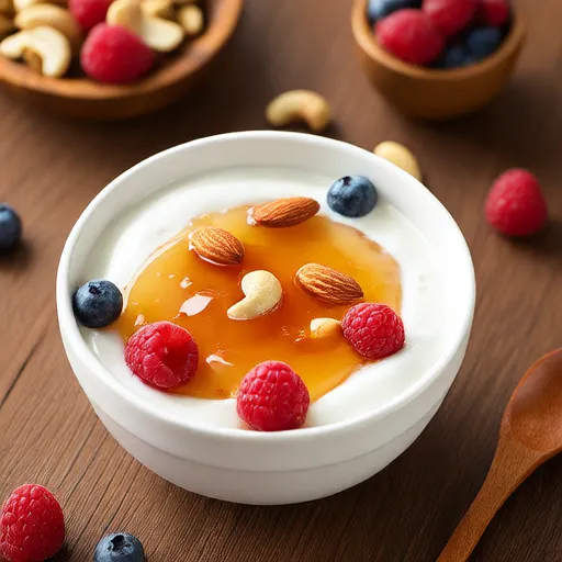 Yogurt naturale con topping al miele