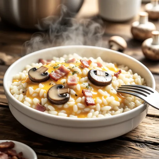 Cheese Risotto in Carbonara Style