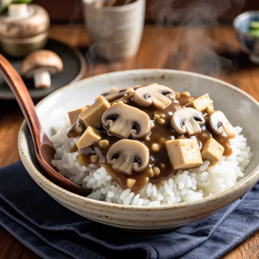 Flat Mushroom Mixed Rice