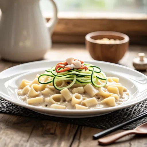 Zucchini Tofu Cream Penne Pasta