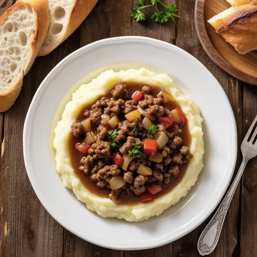 Meat Sauce and Creamy Mashed Potatoes