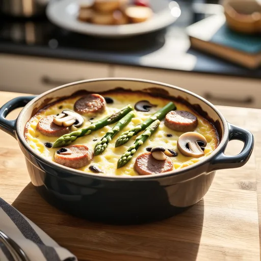 Asparagus and Sausage Cocotte Bake