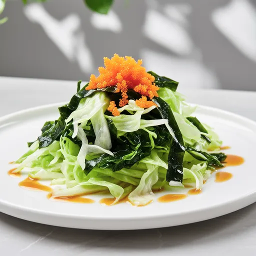 Cabbage and Wakame with Mentaiko Dressing