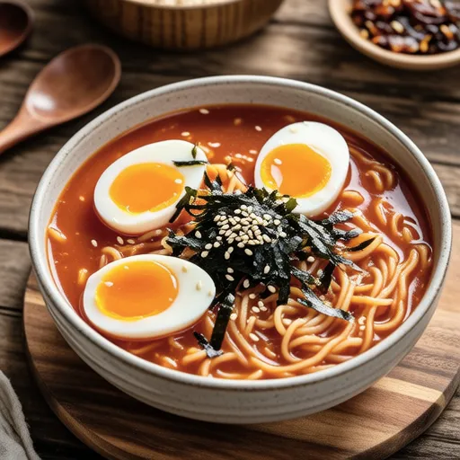 Kimchi Porridge with Poached Eggs