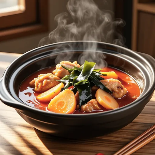 Chicken and Daikon Simmered in Gochujang