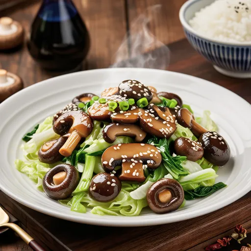 Shiitake and Cabbage Ginger Stir-fry