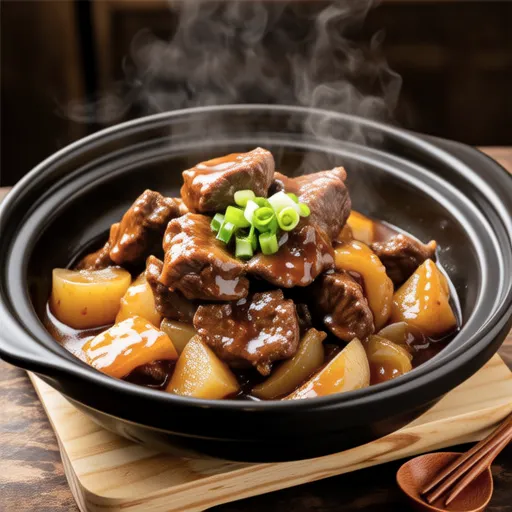 Sweet and Spicy Garlic Simmered Beef and Daikon