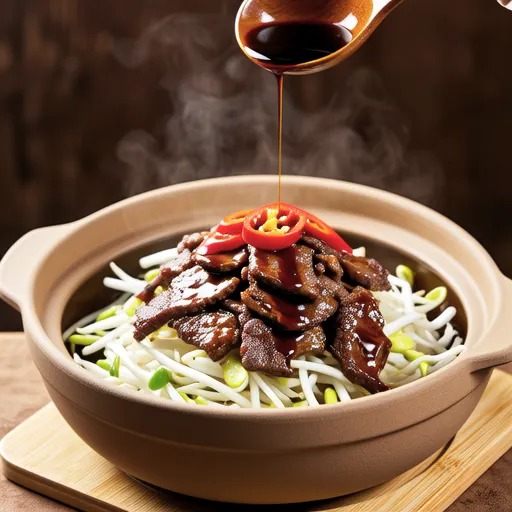 Spicy Beef and Bean Sprout Steamed Dish