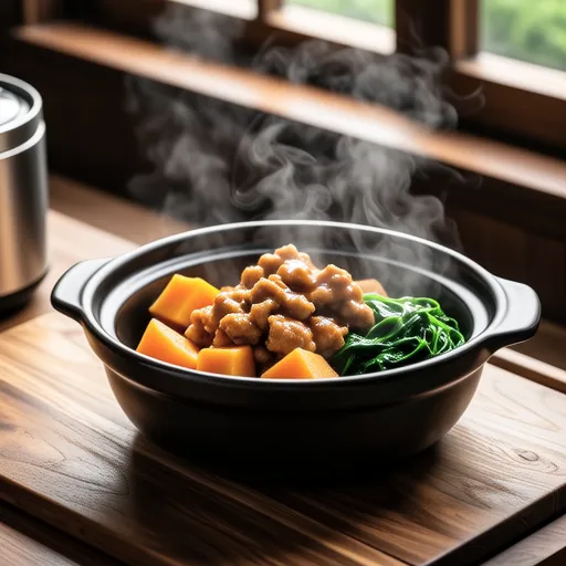 Simmered Sweet Potato and Komatsuna