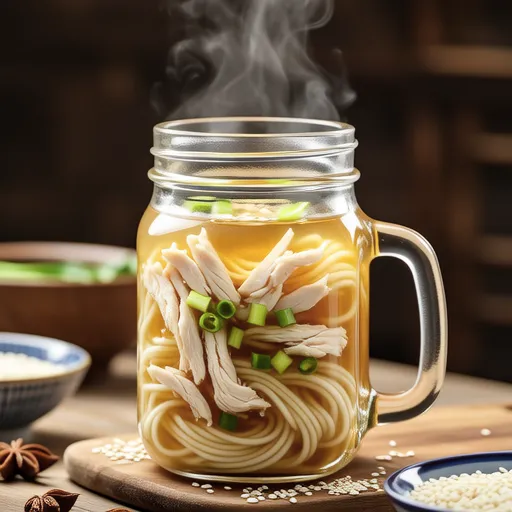 Warm Somen Noodles in a Soup Jar