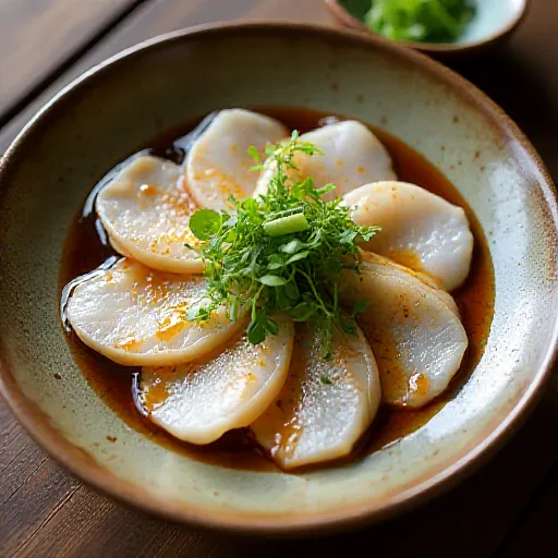 Horse Mackerel Carpaccio with Wasabi Soy Sauce Flavor