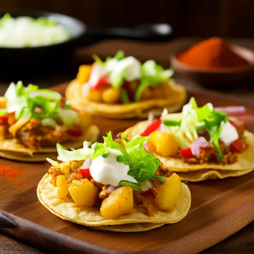 Mexikanische Hähnchen- und Kartoffel-Tacos