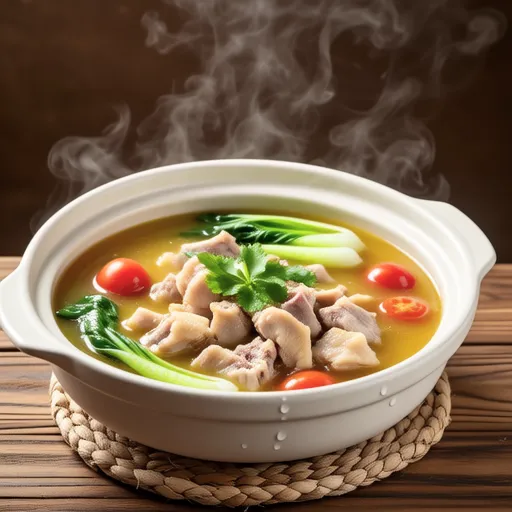 Chicken Thigh and Lettuce Chinese Soup