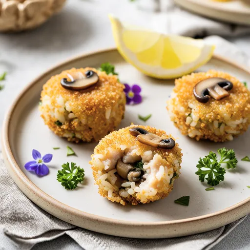 Scallop Can and King Oyster Mushroom Rice Croquettes