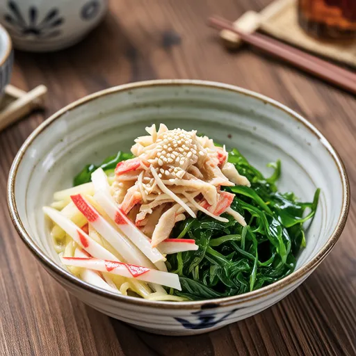 Daikon and Wakame Sesame Dressing Salad