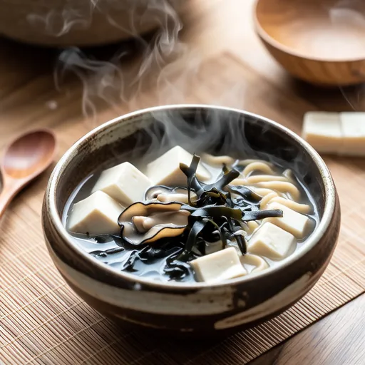 Miso Soup with King Oyster Mushroom and Tofu