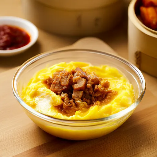 豬肉與洋蔥蒸蛋