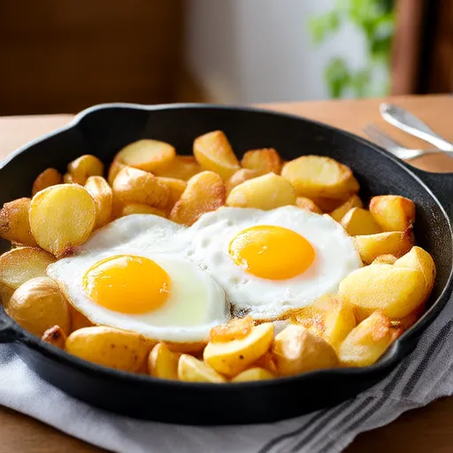 Padella per colazione con patate e uova