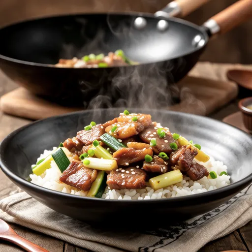 Stir-fried Pork Neck Vegetable Rice