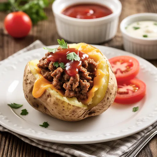 Meat-Stuffed Potatoes with Tomato Sauce