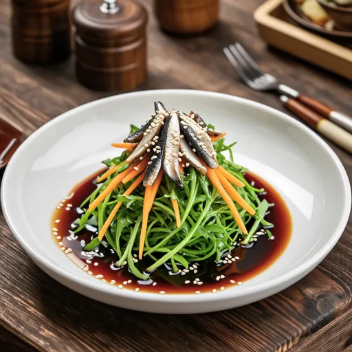 Sprout and Carrot Salad with Dried Sardines