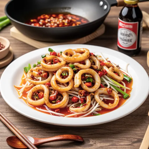 Spicy Stir-fried Squid with Crunchy Bean Sprouts