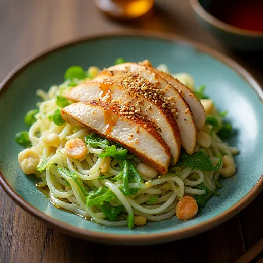 Bean Sprout and Steamed Chicken Vermicelli Salad