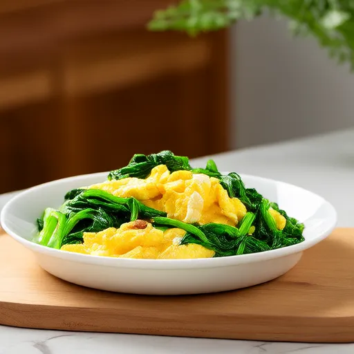 Garlic Greens with Stir-fried Eggs