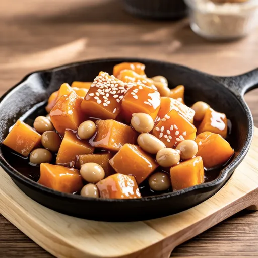 Soybeans and Sweet Potato in Sweet Sauce
