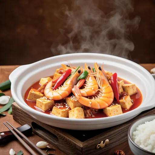 Kkanpung Tofu and Shrimp