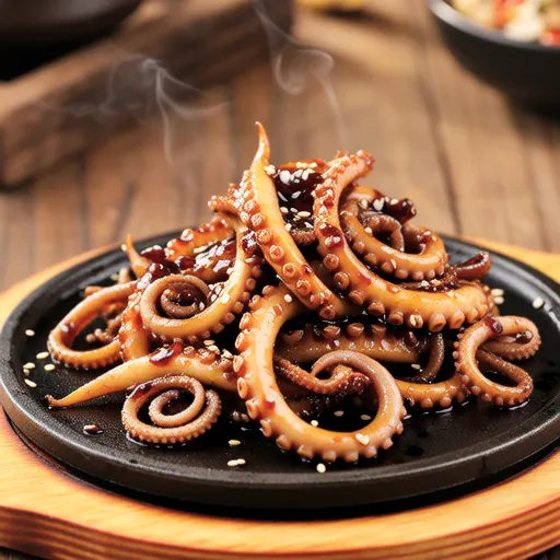 Stir-fried Dried Squid with Soy Sauce and Gochujang