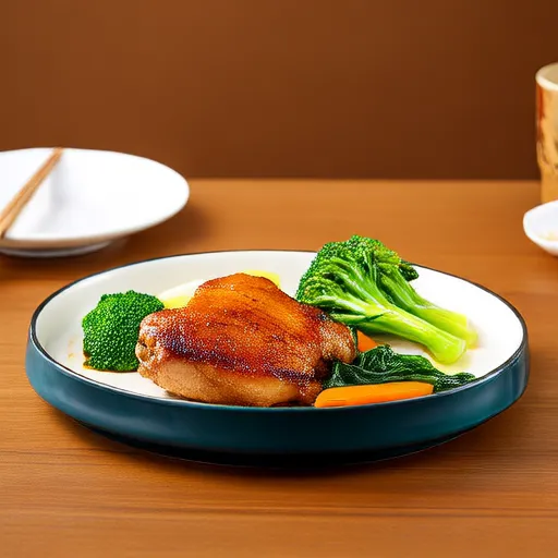 鸡胸肉烤制与蔬菜炒锅