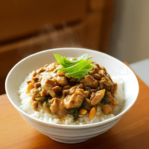 Arroz mezclado con atún y kimchi