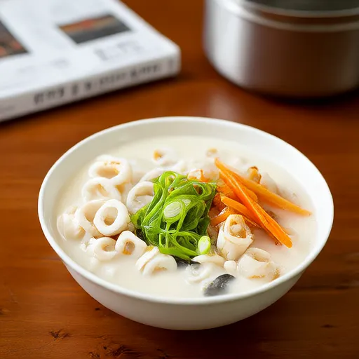 Tintenfisch- und Tofu-Suppe