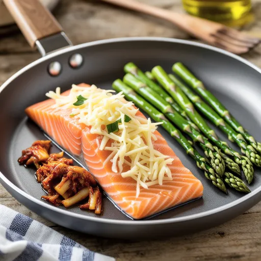 Salmon Kimchi Cheese Bake