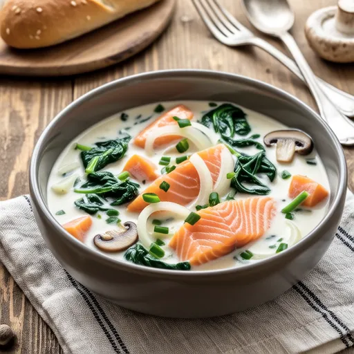 Salmon and Spinach Stew