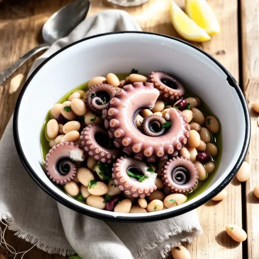 Octopus and Bean Anchovy Marinade