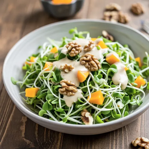 Pea Sprout and Walnut Salad