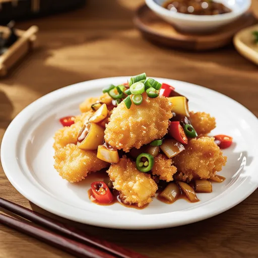 Tara Tatsuta-age with Spicy Negi Sauce