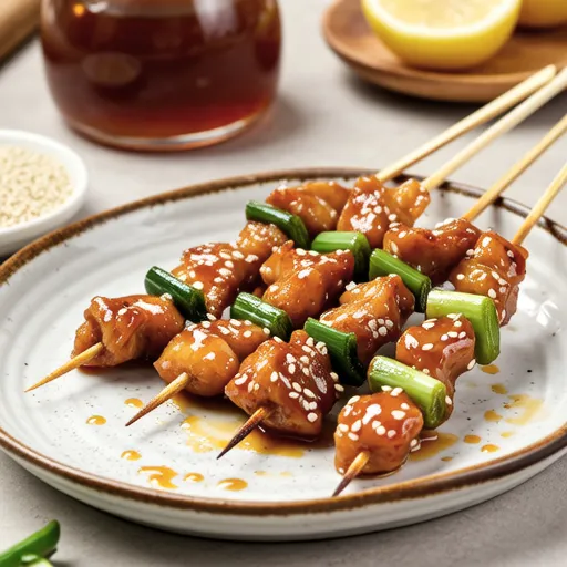 Pan-fried Negima (Chicken and Scallion Skewers)