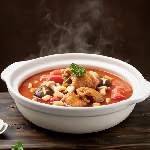 Tomato Chicken Stew with Tuna and Mushrooms